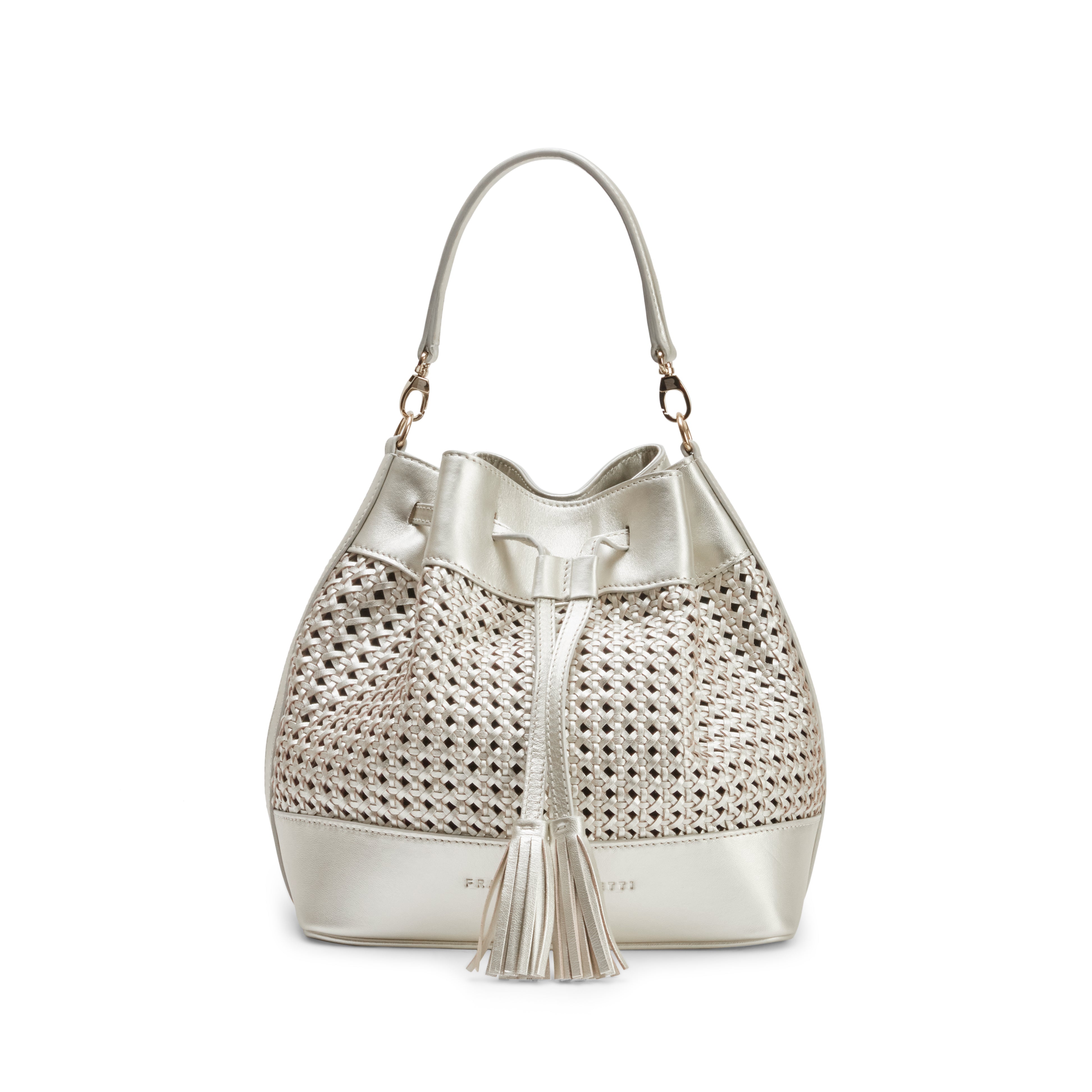 F.lli Rossetti Bucket Bag donna sabbia intrecciata