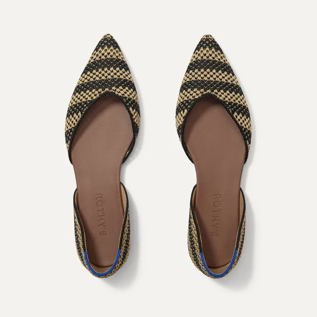 Rothy's The D'Orsay Point ballerine donna beige shortbread stripe
