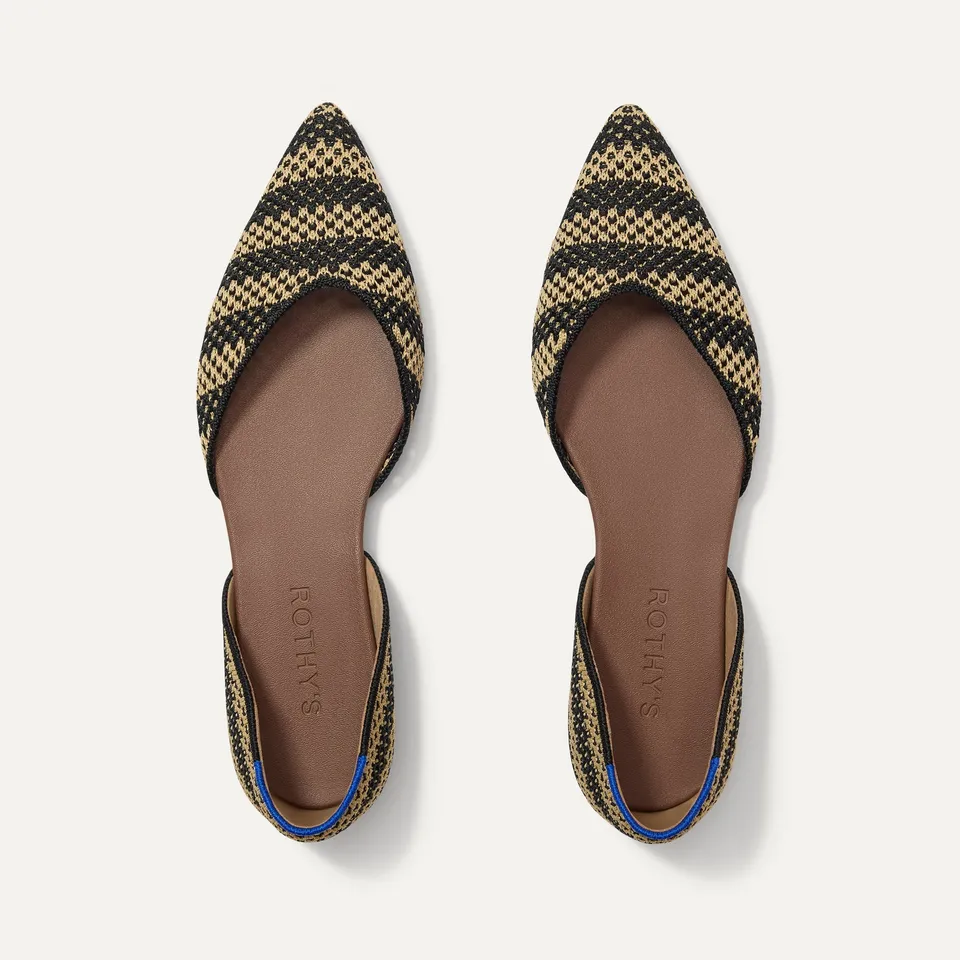 Rothy's The D'Orsay Point ballerine donna beige shortbread stripe