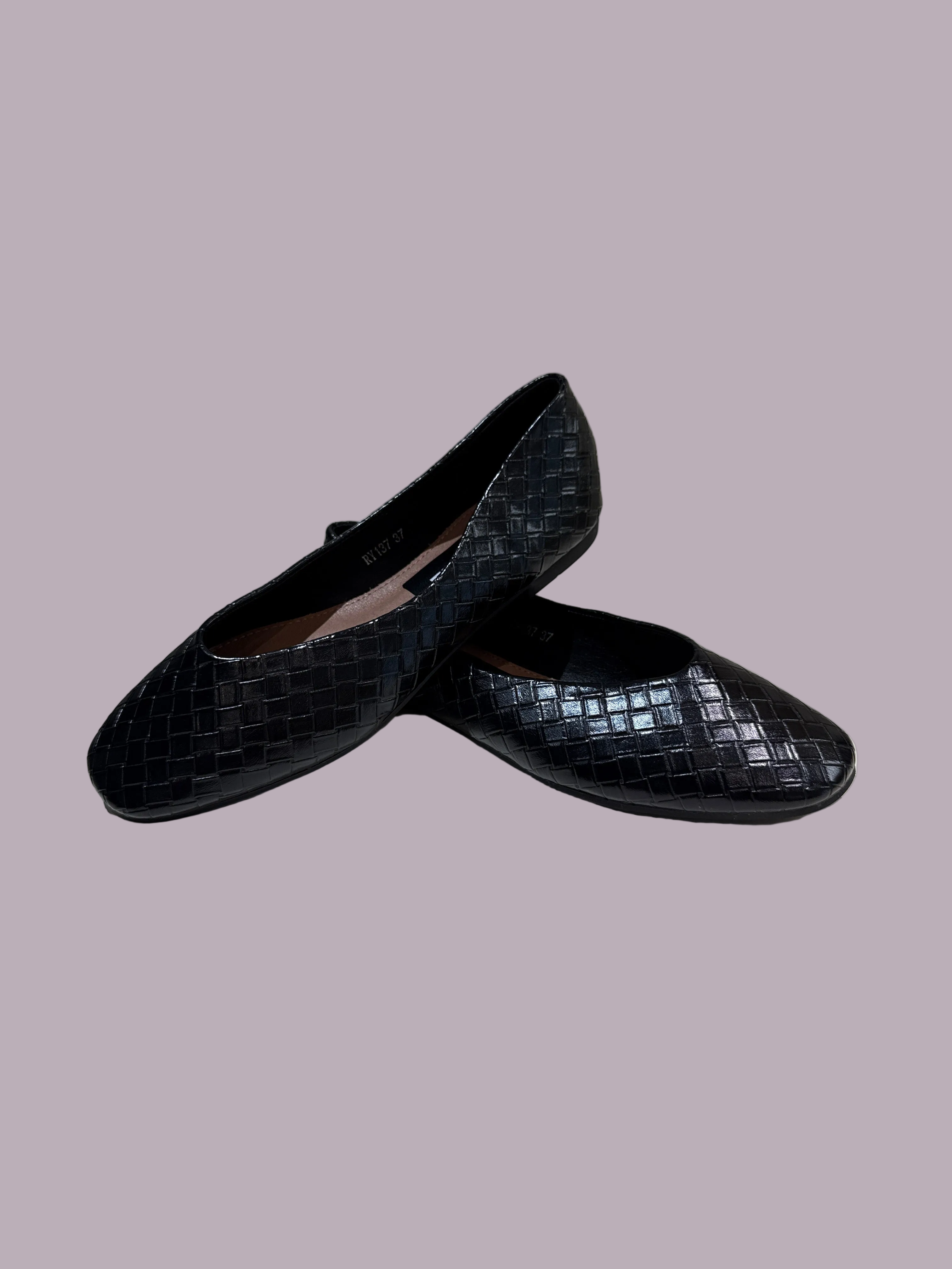 Linea Elle Ballerine Nero Intreccio Stile Bottega