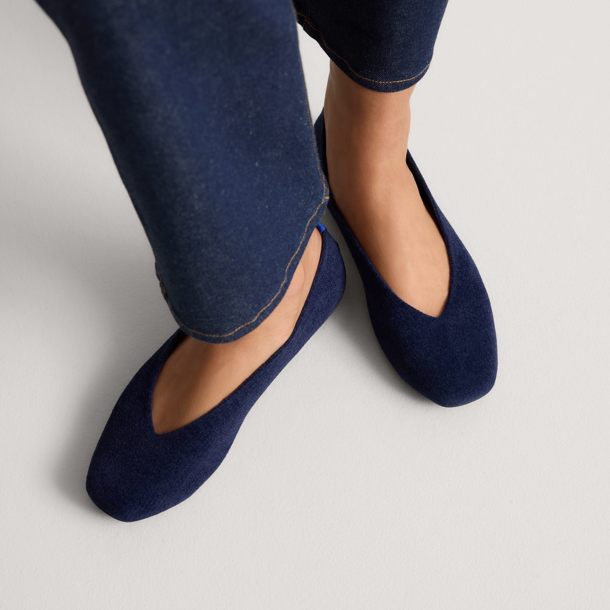 Rothy's The Max Square Ballerina ballerine navy blu punta quadrata