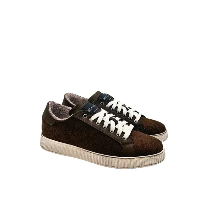 Sandro Barbera & Figli Wooly sneaker uomo marrone lana merino