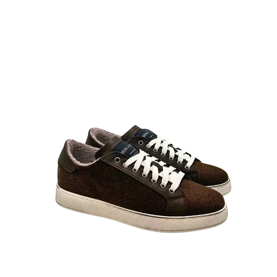 Sandro Barbera & Figli Wooly sneaker uomo marrone lana merino