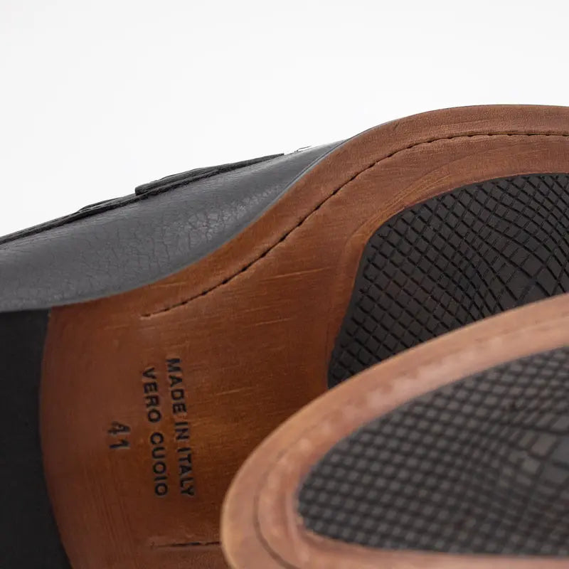 Sandro Barbera 0405 mocassino uomo nero in pelle