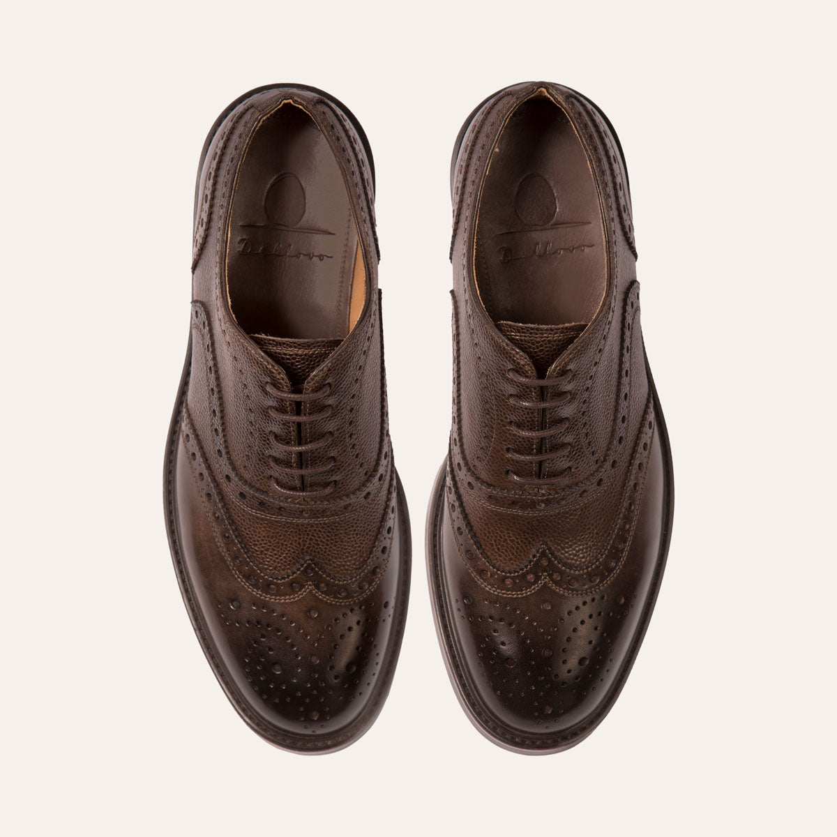 Dellovo Potito Francesina Uomo Vitello Nero Brogue