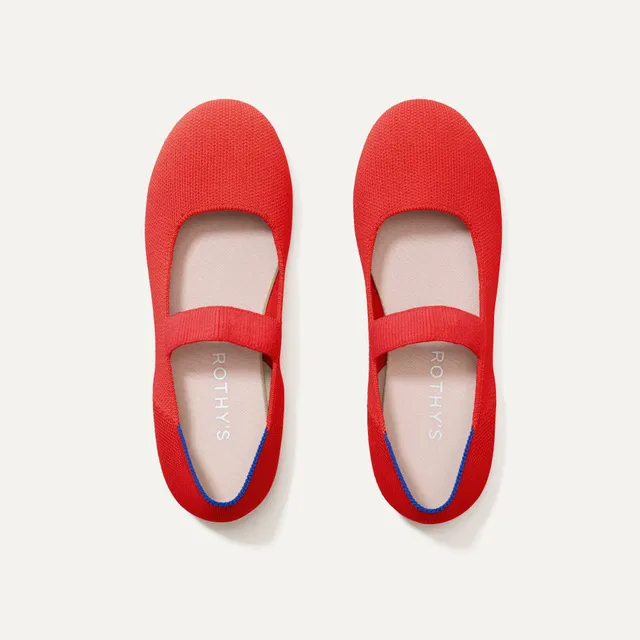 Rothy's The Kids Mary Jane ballerine bambina Glamour Red rosse