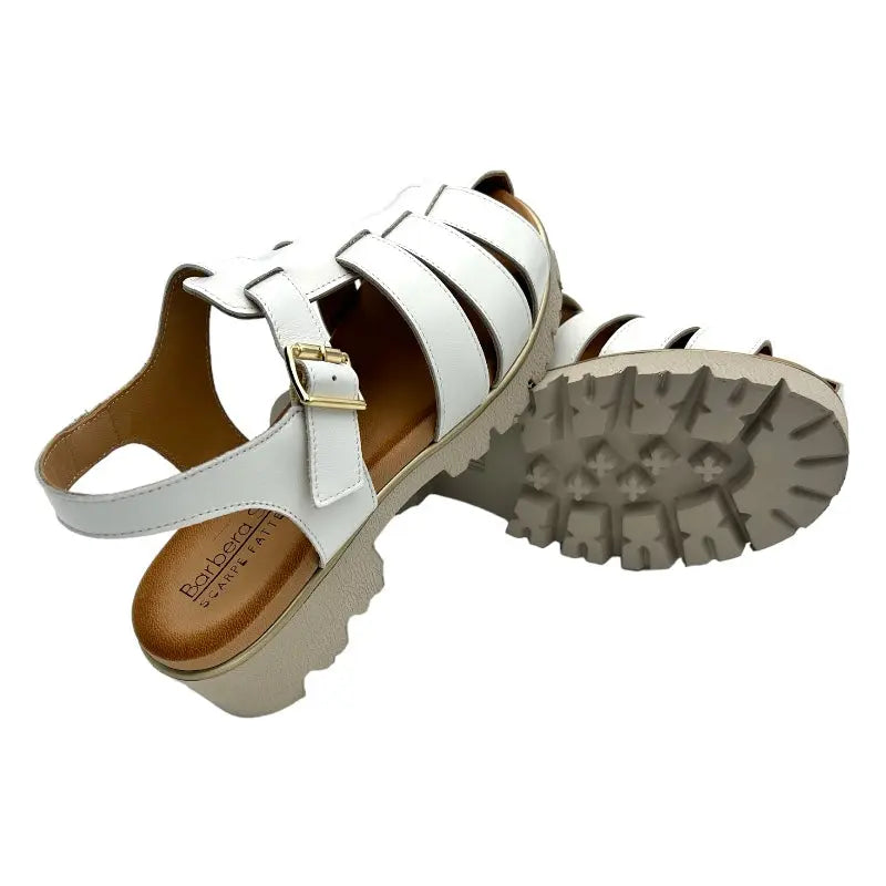 Sandro Barbera 1082 sandalo donna bianco pelle gomma