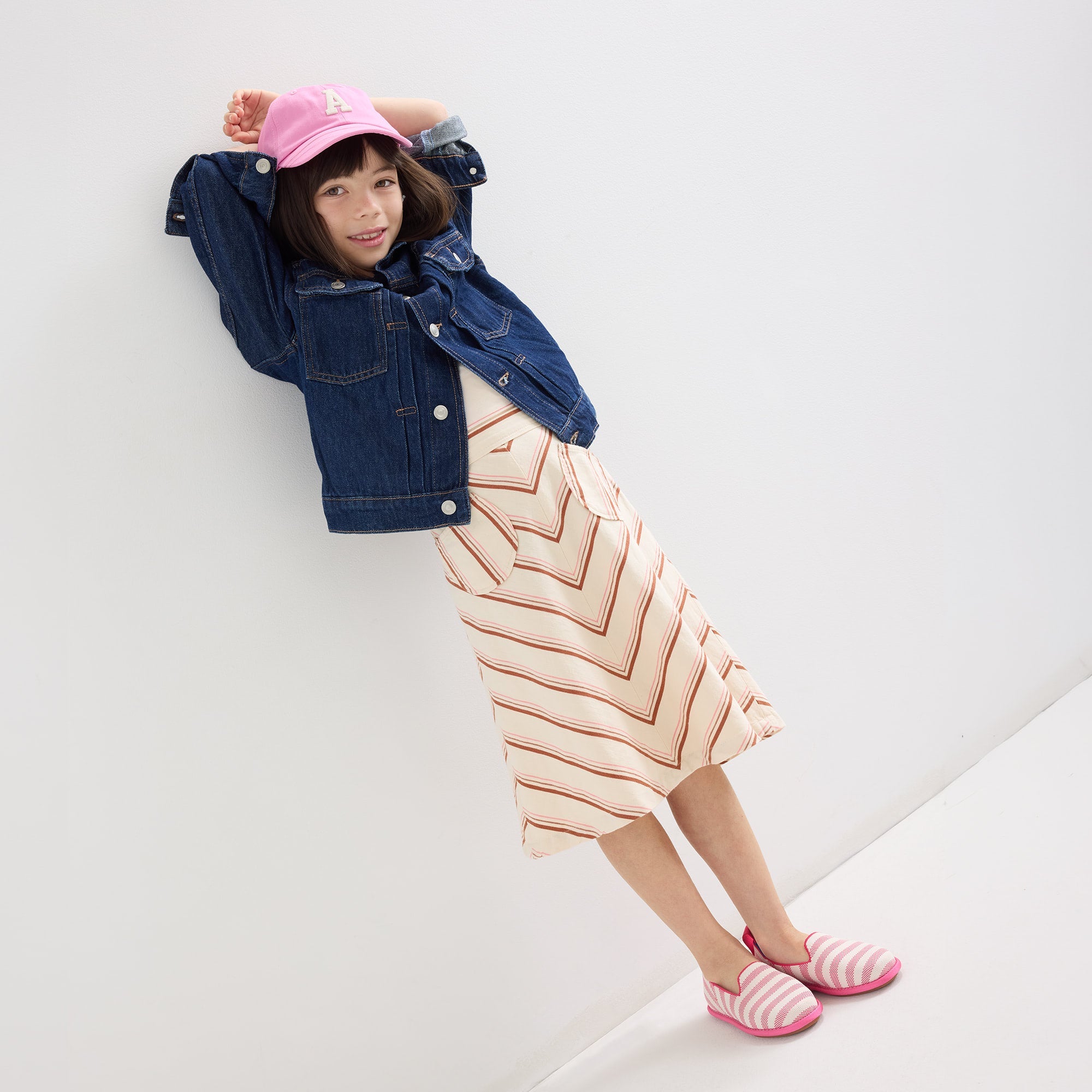 Rothy's Mini Loafer mocassini bambino sorbet stripe rosa