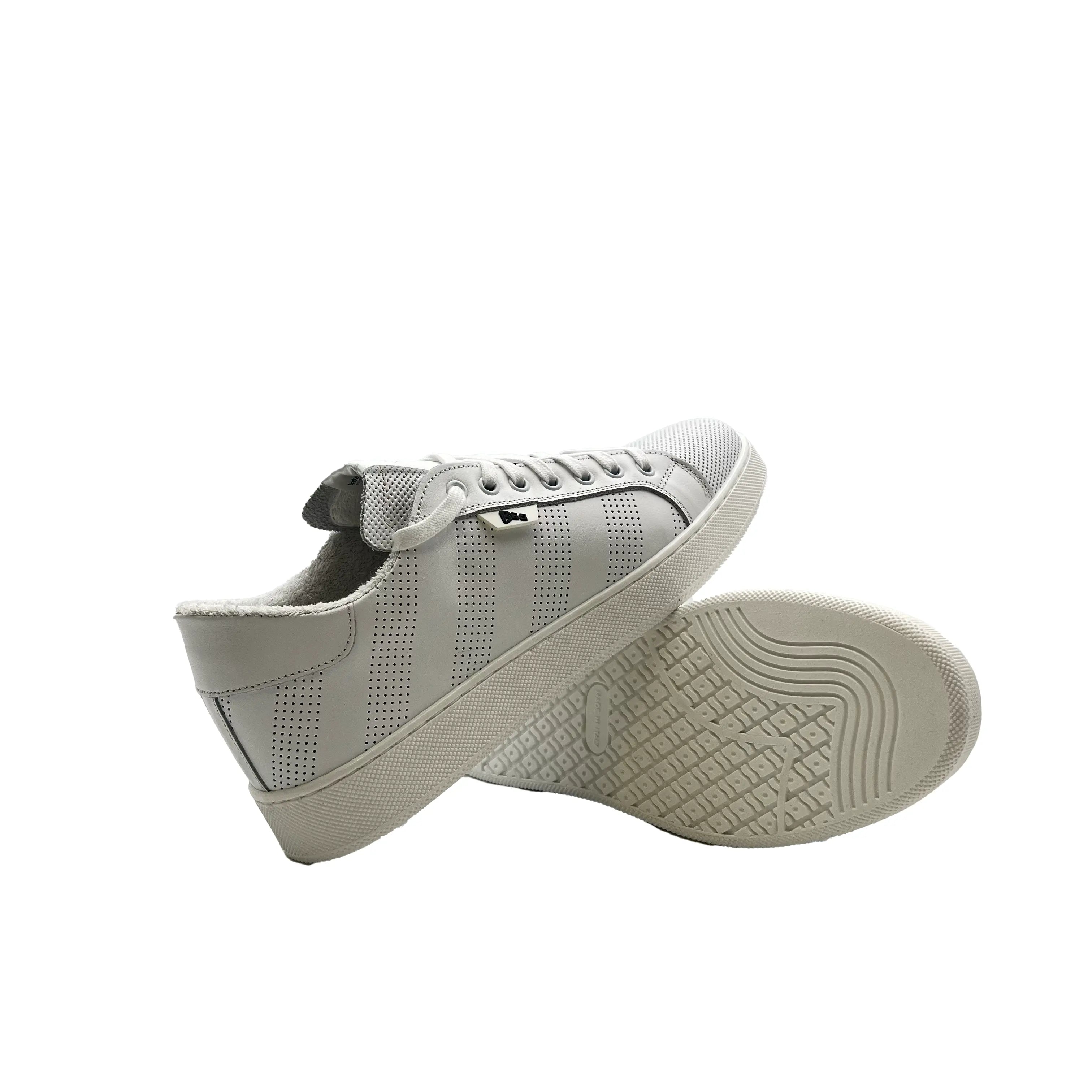 Sandro Barbera HEVO2 sneakers uomo pelle bianca microforata