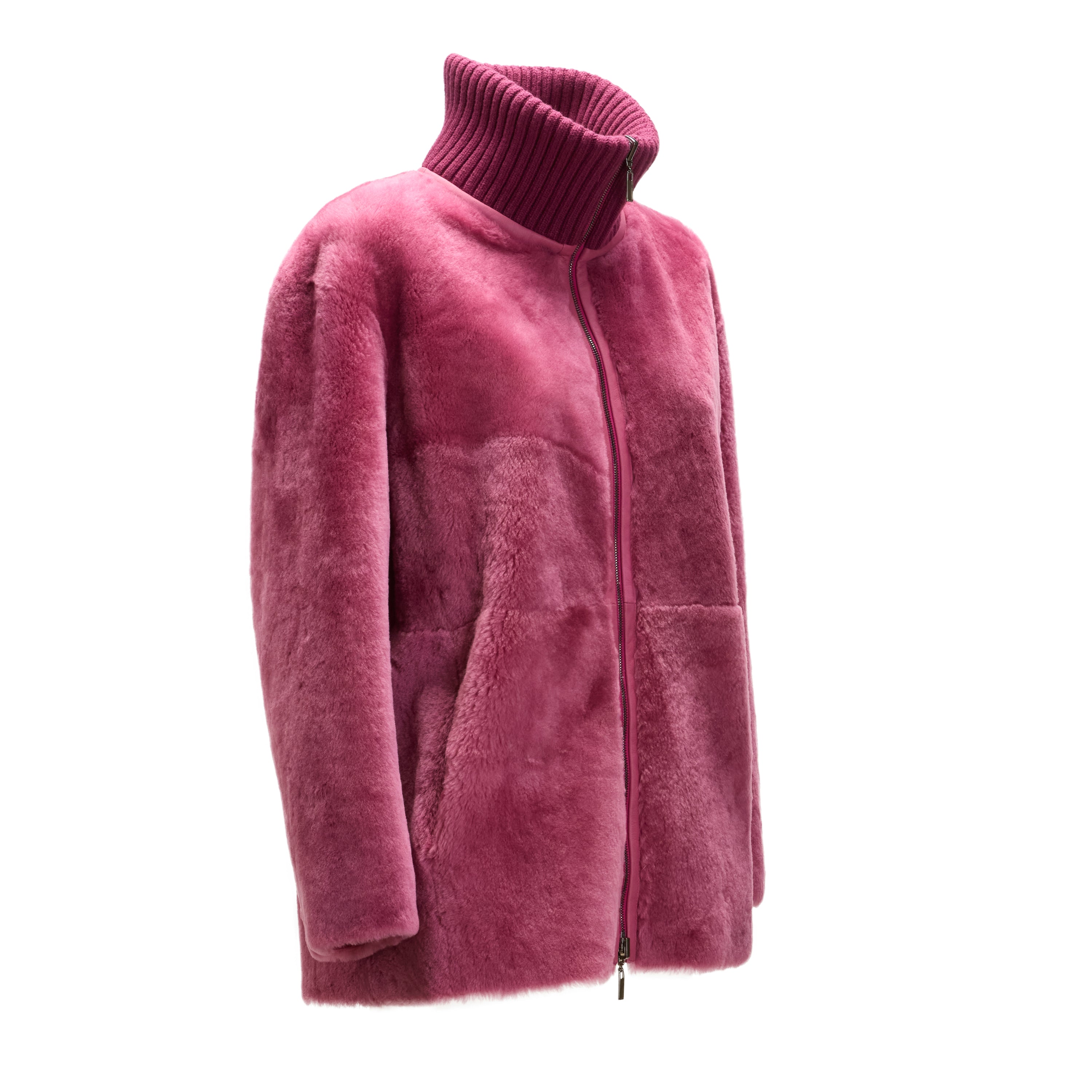 F.lli Rossetti 98416 Cappotto Donna Rosa Antico Shearling Reversibile