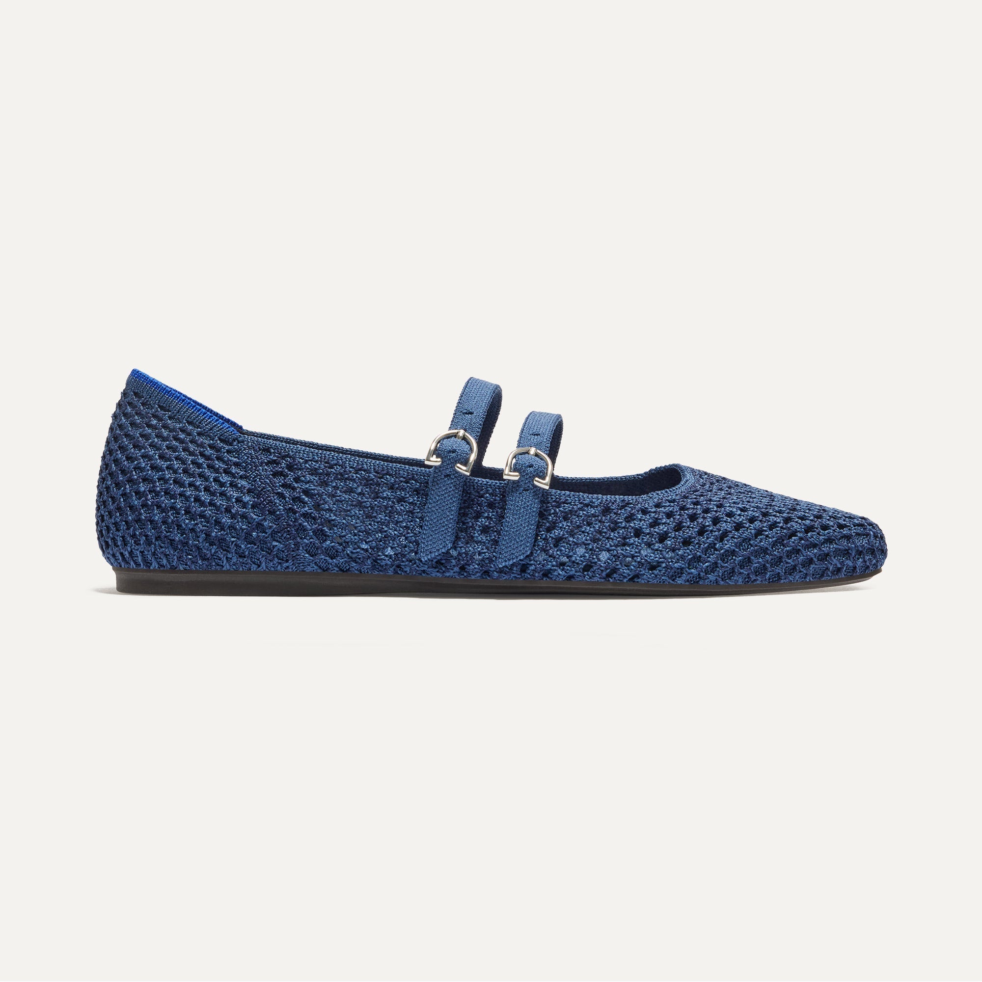 Rothy's The Double Buckle Mary Jane ballerine Blue Mesh traforata