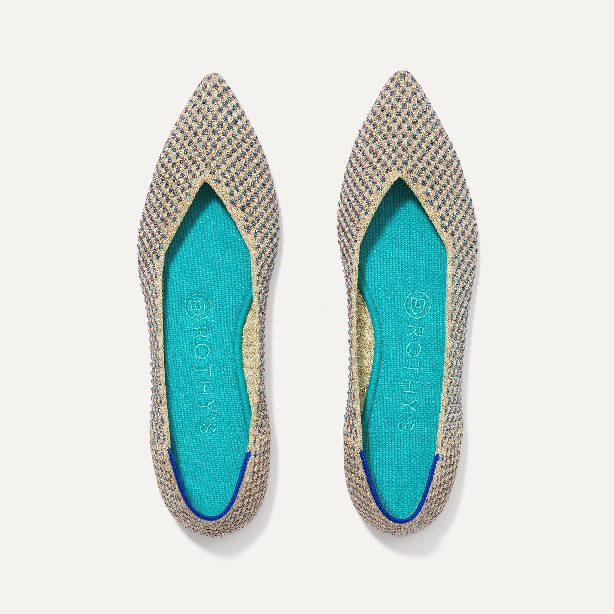 Rothy's The Point ballerine punta Metallic Lattice punta