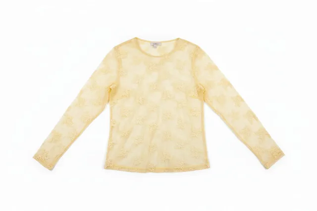 Linea Elle Maglia Pizzo Giallo Tenue maniche lunghe S/M
