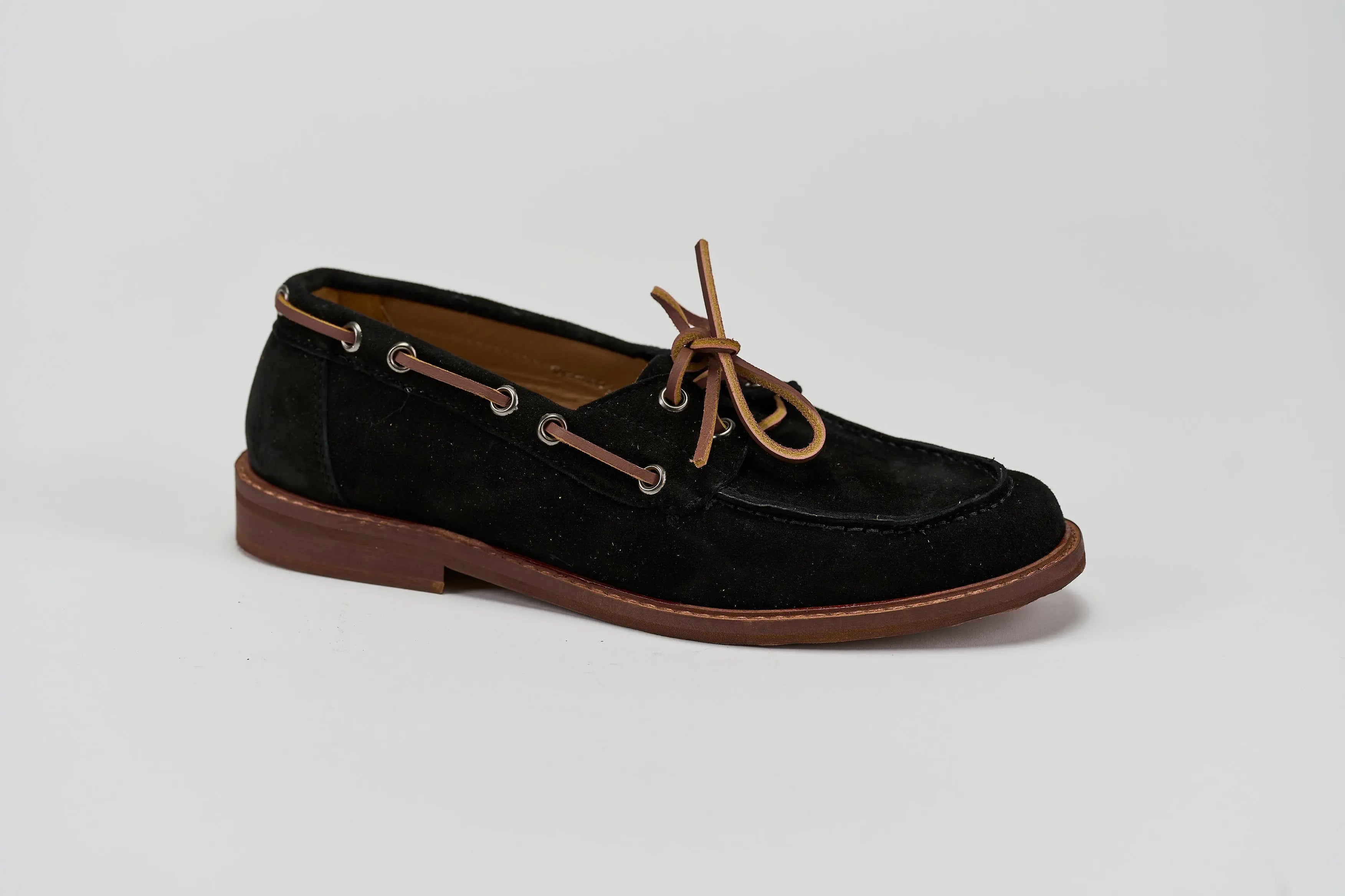 Sandro Barbera Barca Stringate Black scamosciato fodera pelle