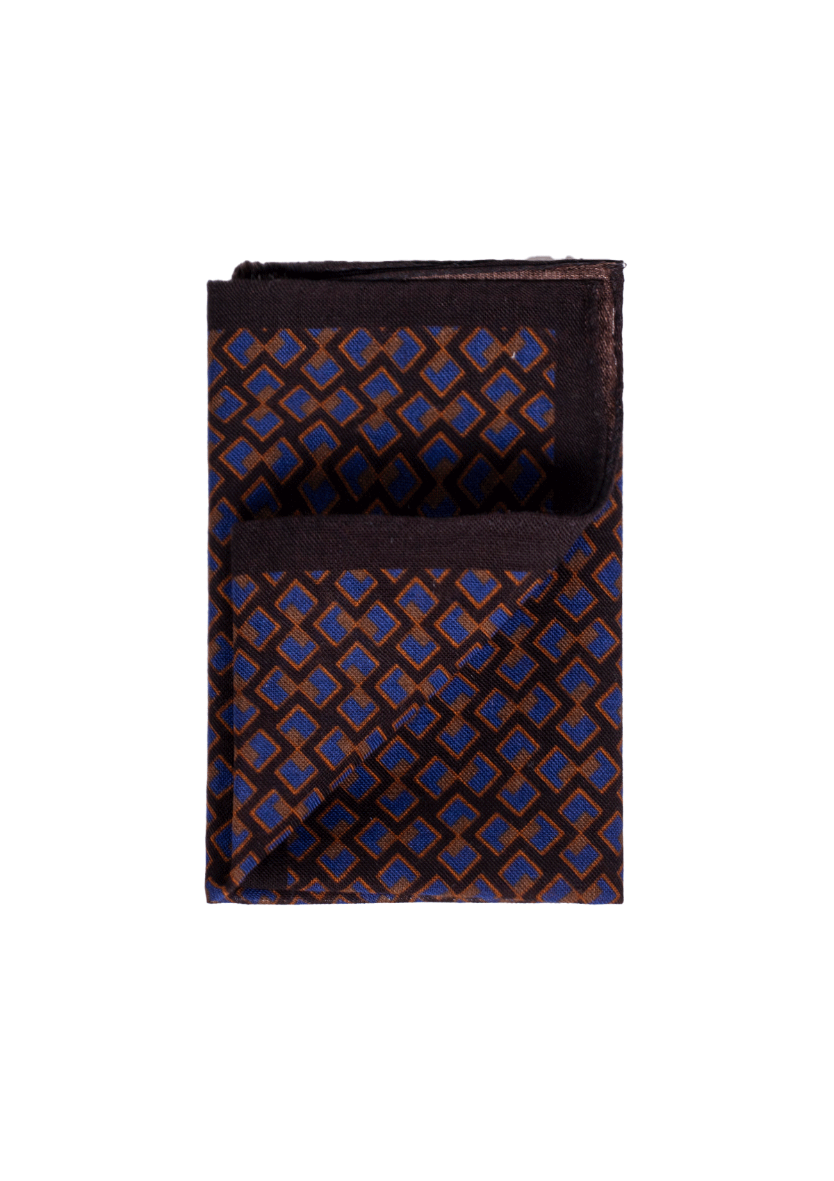 Stefano Bemer Pocket Squares SV5004/A pochette lana rombi marrone blu