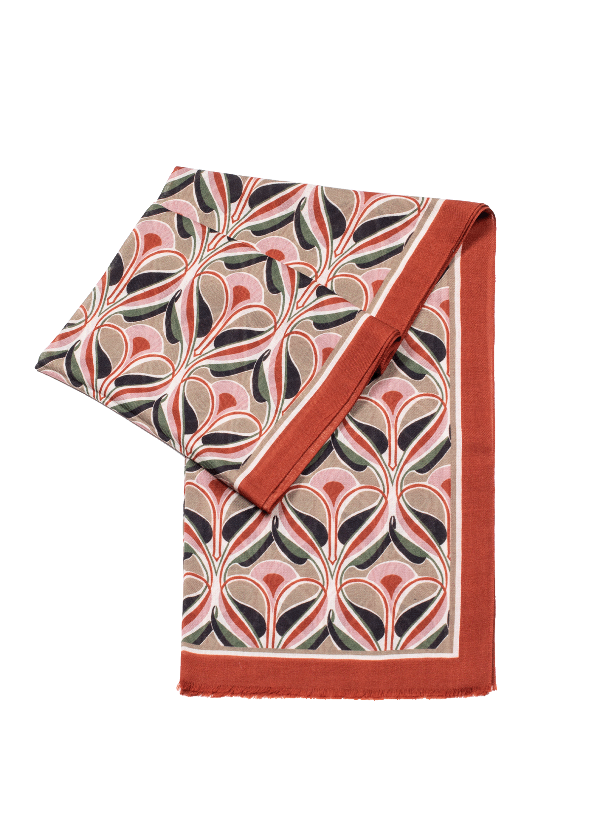 Stefano Bemer Scarves Sciarpa Lana Ruggine Geometrica 190x55