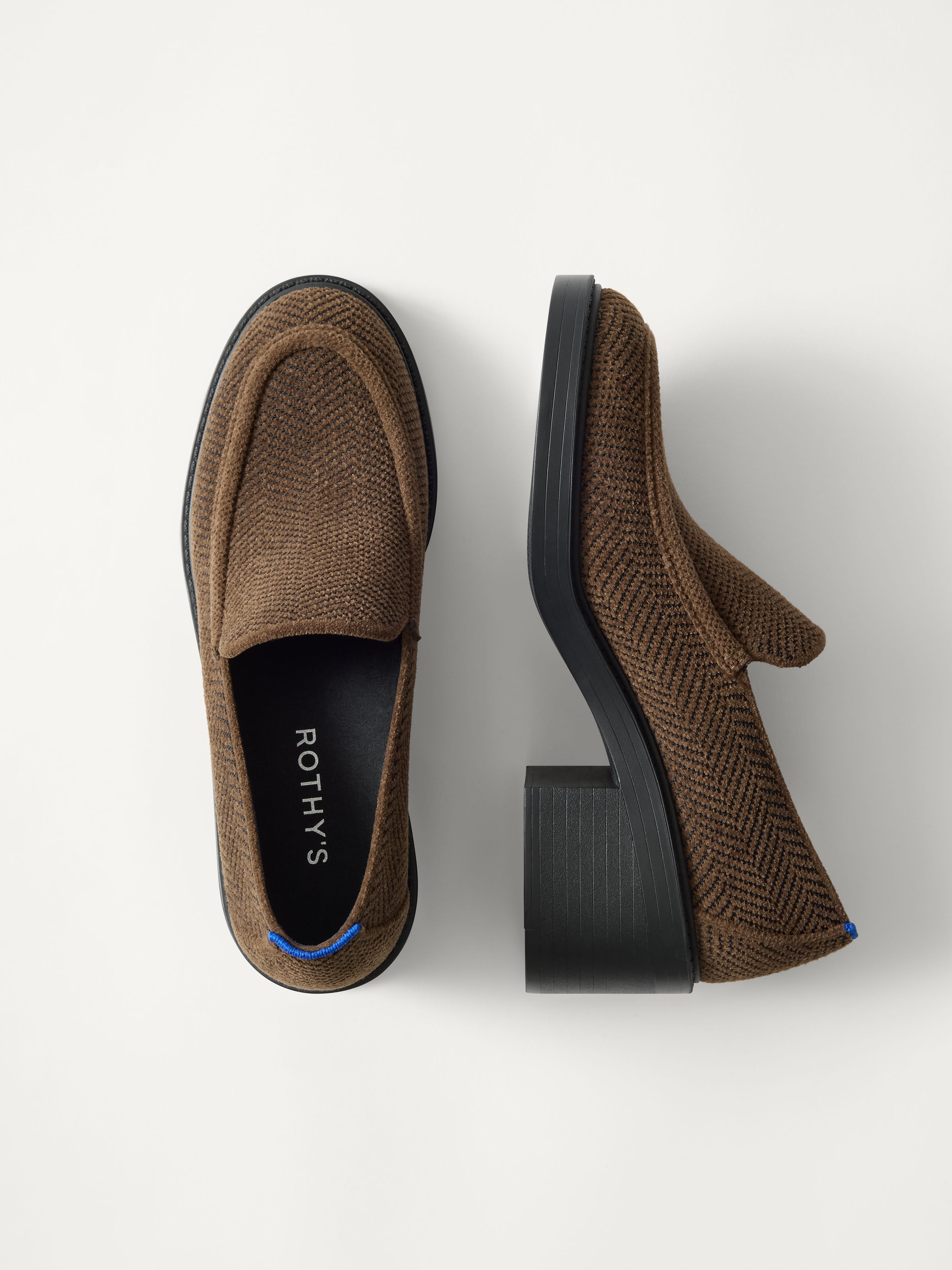 Rothy's The Block Heel Loafer mocassini Dark Herringbone