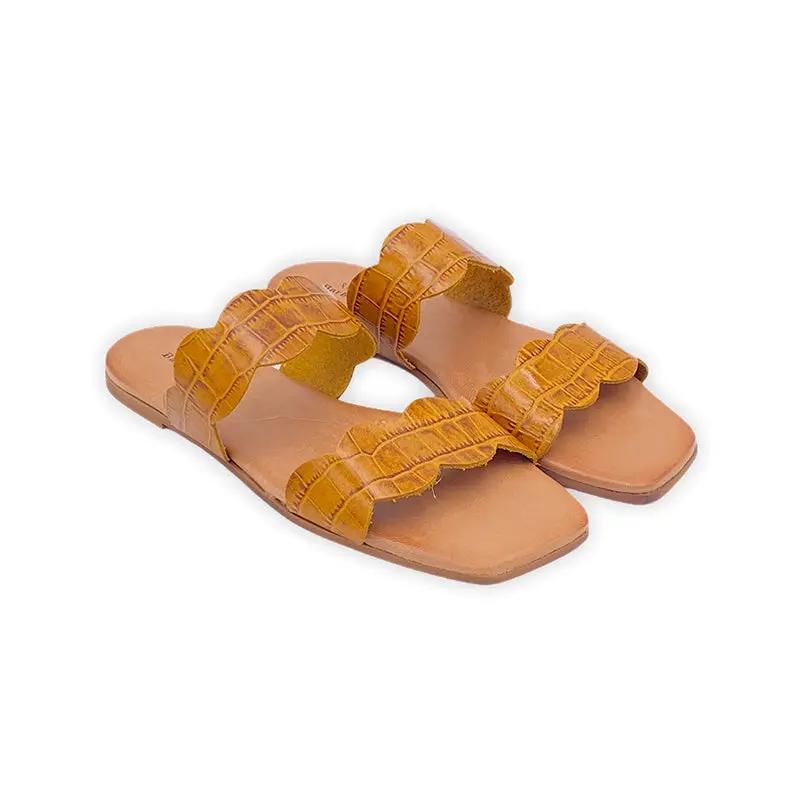 Sandro Barbera 242 Sandalo Donna Ocra Cocco Pelle