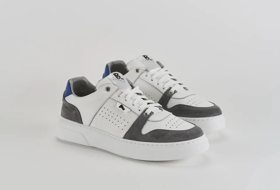 Sandro Barbera & Figli B68 Materia Blu sneaker biancoblu pelle