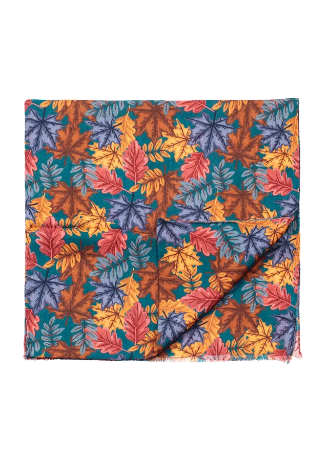Stefano Bemer Scarves SV5006 sciarpa verde lana foglie