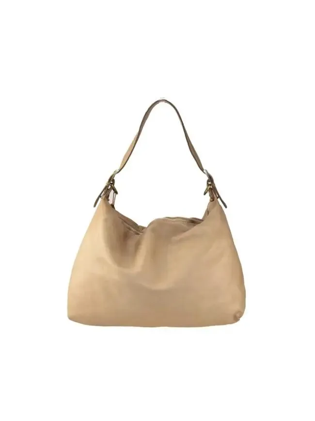 Sandro Barbera BAYL49 borsa spalla pelle taupe vintage 46 cm