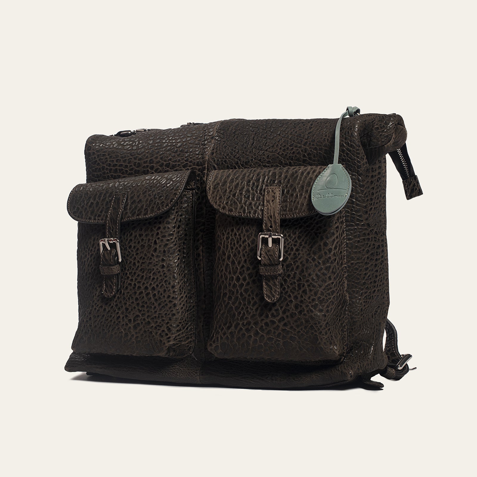 Dellovo Montenuovo borsa uomo fango pelle 40x40