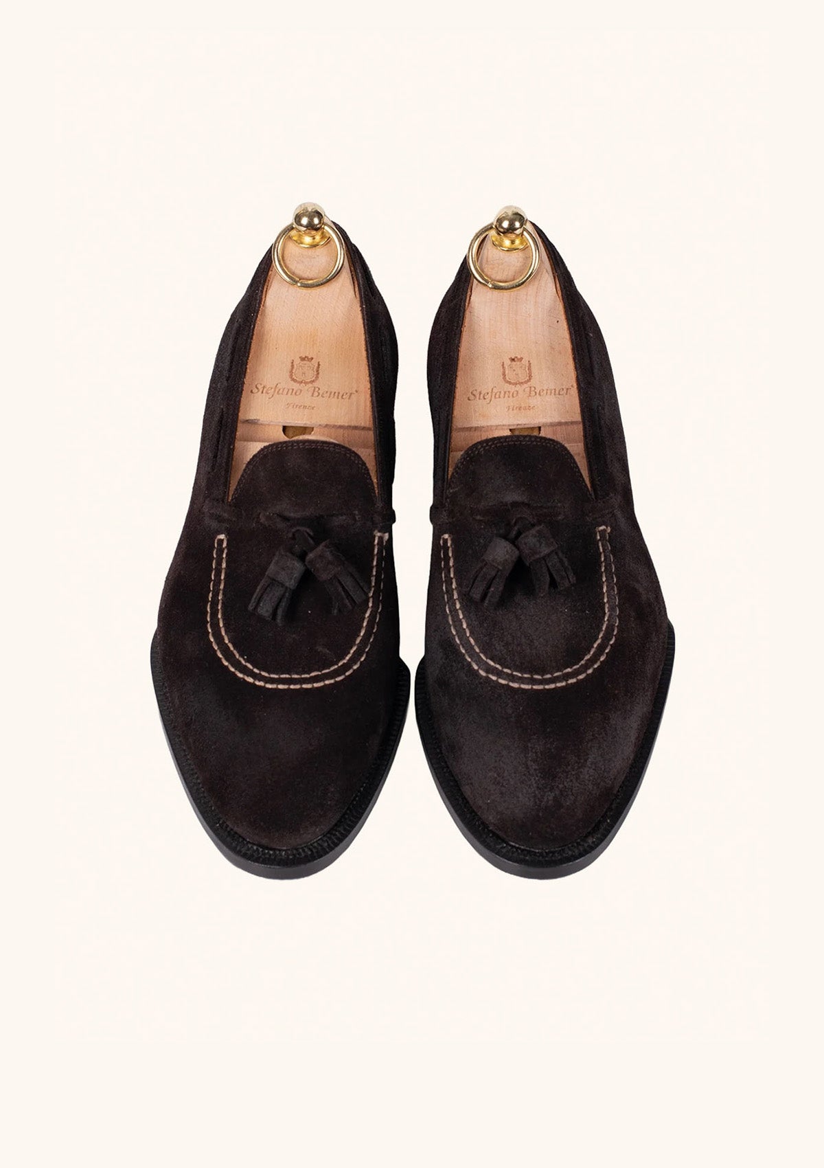 Stefano Bemer T1327 Mocassini Camoscio Marrone Scuro