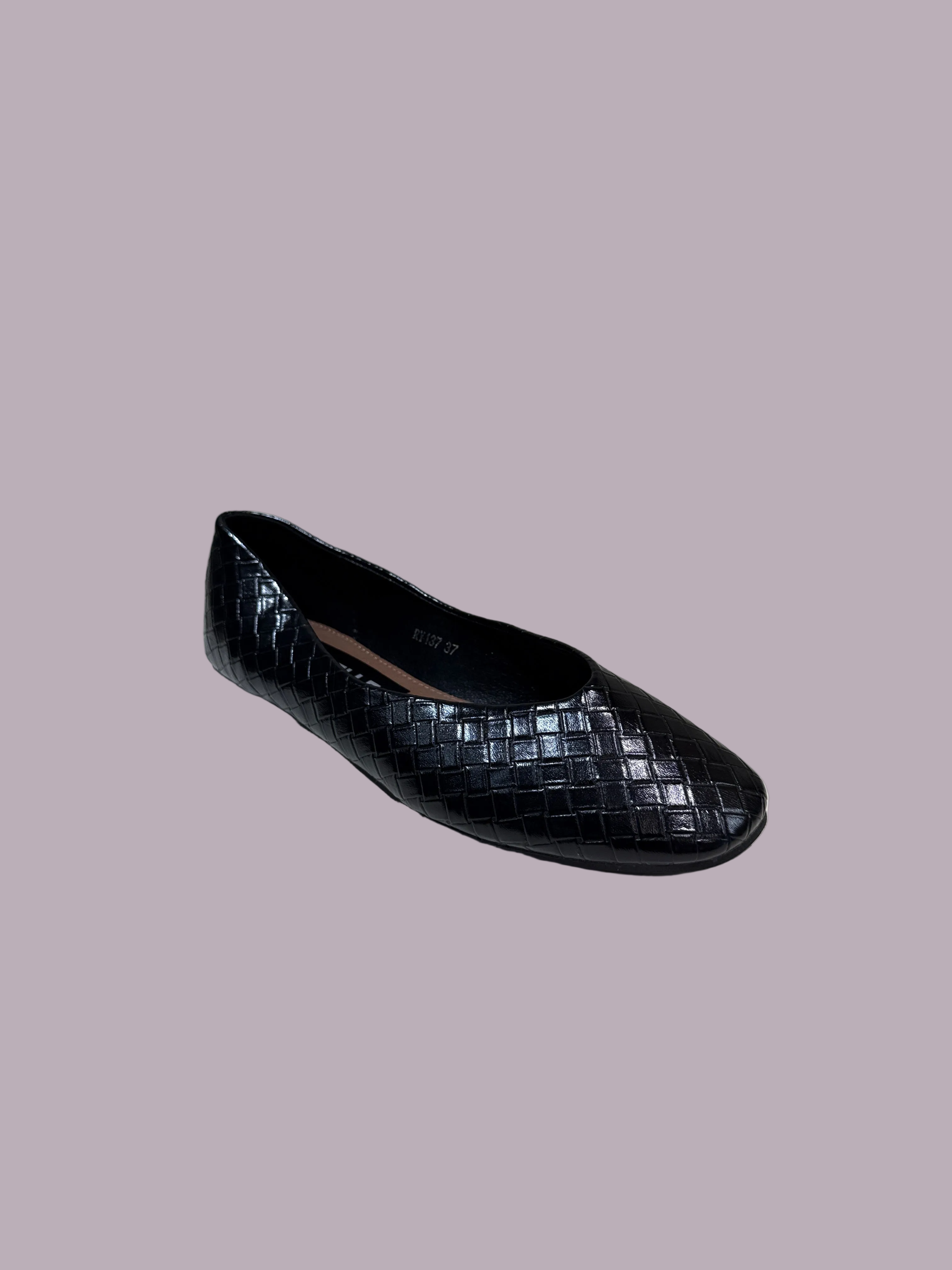 Linea Elle Ballerine Nero Intreccio Stile Bottega