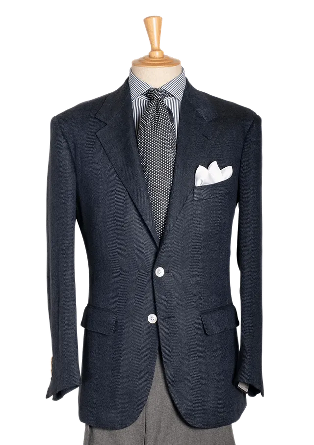 Stefano Bemer Blazers Giacca Lino Blu Spinato SV2031
