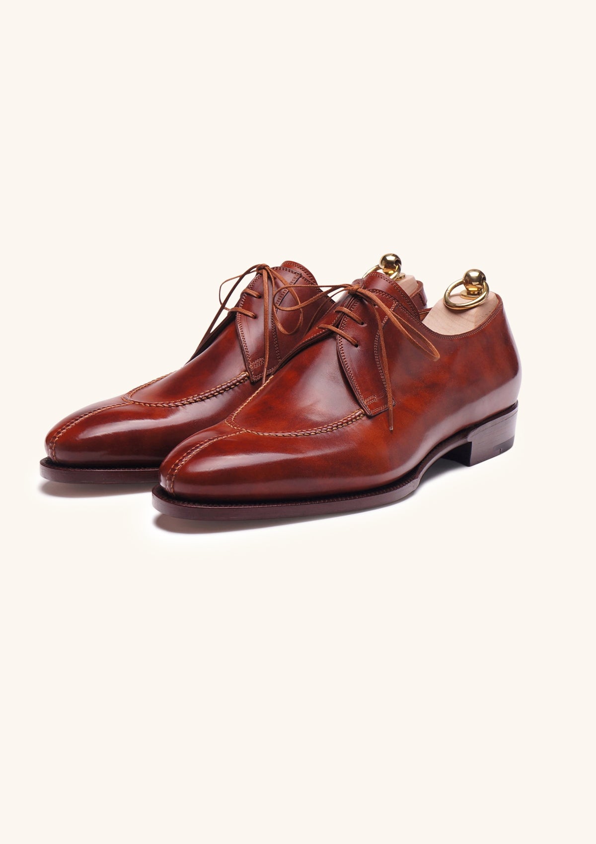 Stefano Bemer Derbies C5244 Scarpe Marrone Chiaro Pelle