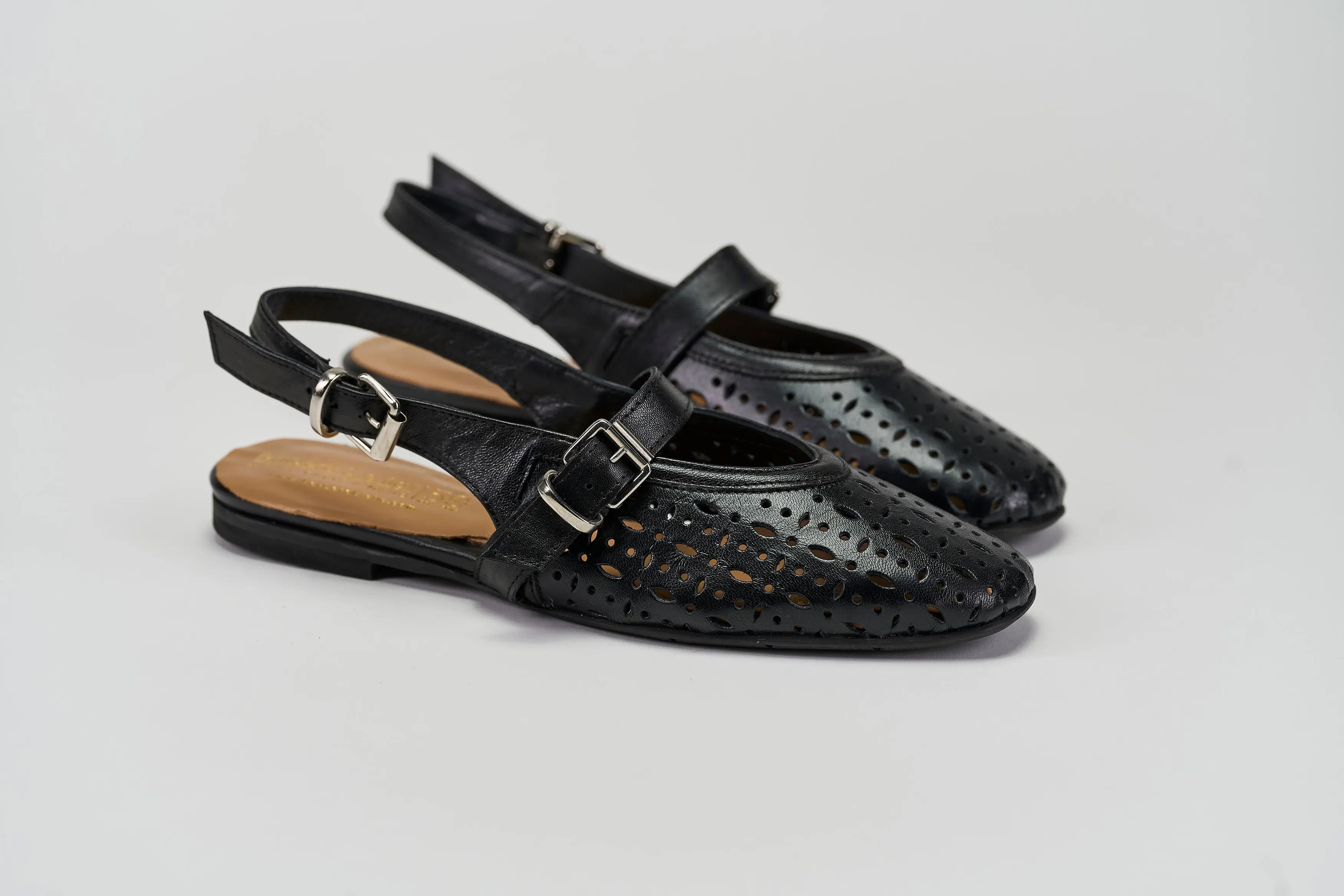 Sandro Barbera & Figli Ambra 13 sandali donna pelle nero traforato