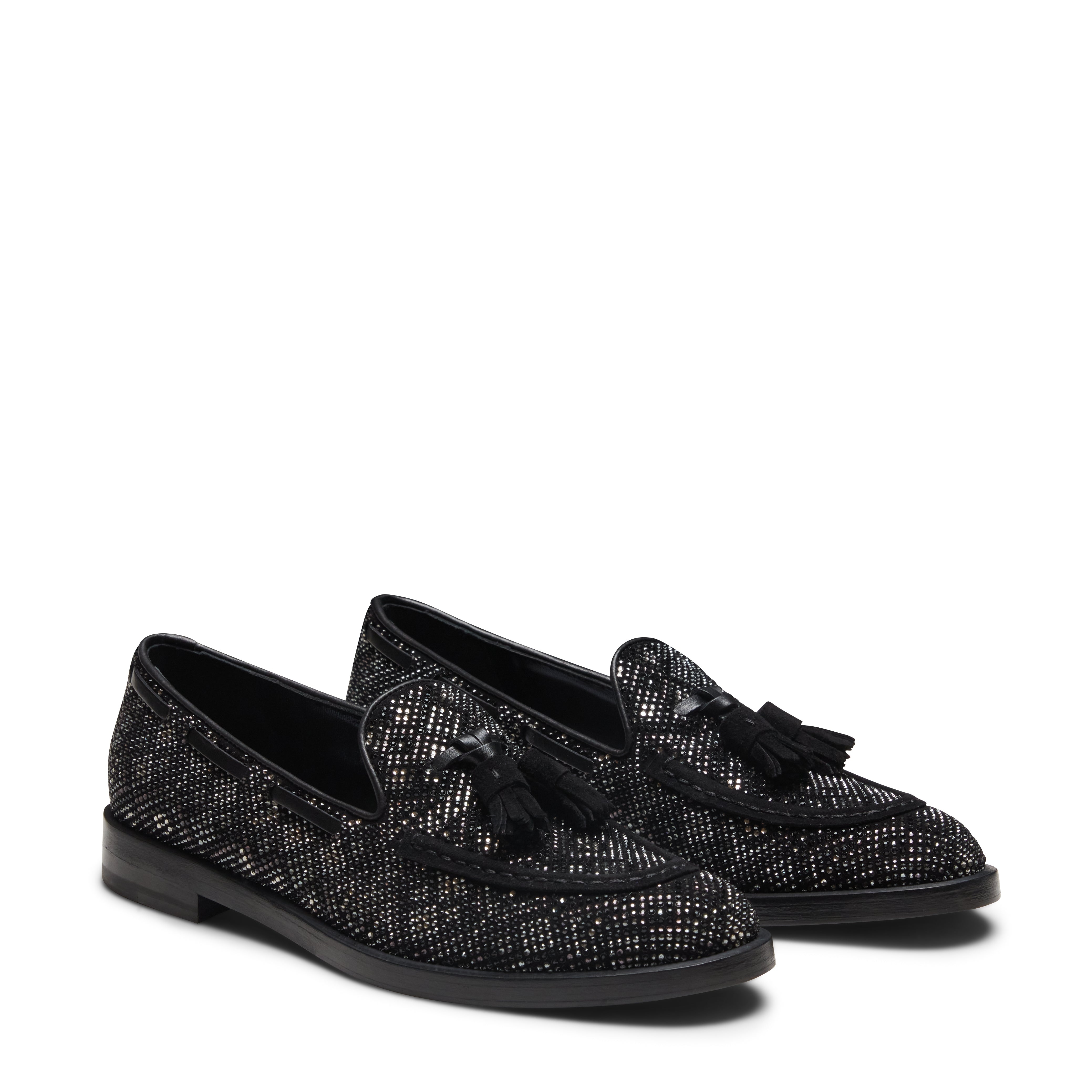 F.lli Rossetti Brera 68127 Mocassino Suede Nero Strass