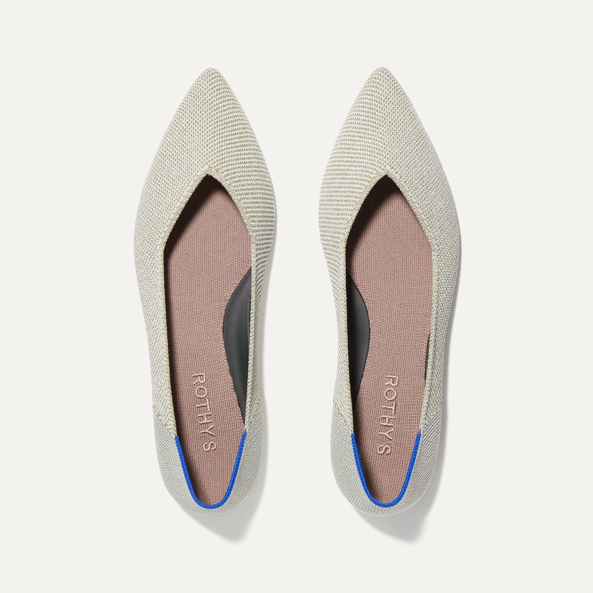 Rothy's Point II ballerine Pebble Herringbone eleganti