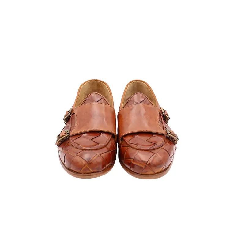 Sandro Barbera Stringate 809/6 scarpe cuoio intreccio