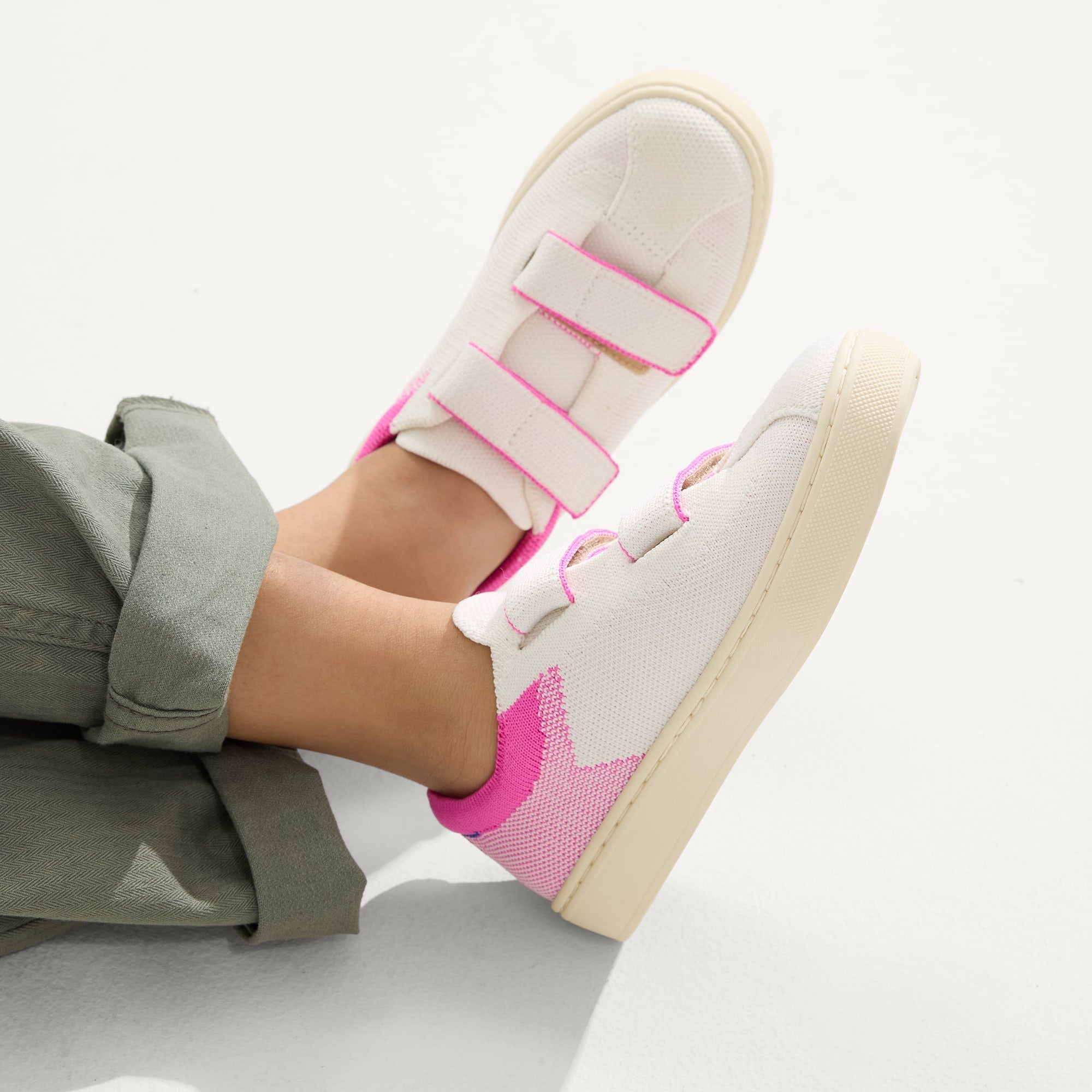 Rothy's The Kids Strap Sneaker sneakers bambina Pink Taffy velcro