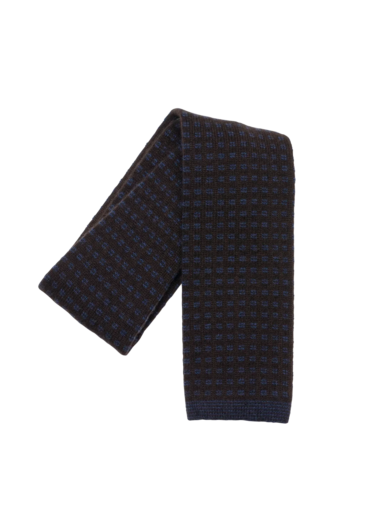 Stefano Bemer cravatta lana maglia marrone blu 8 cm Pattern 7