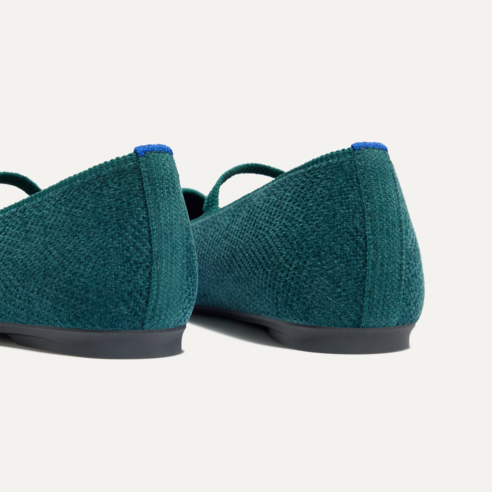 Rothy's Max Square Mary Jane ballerine ReVelvet Everglade verde