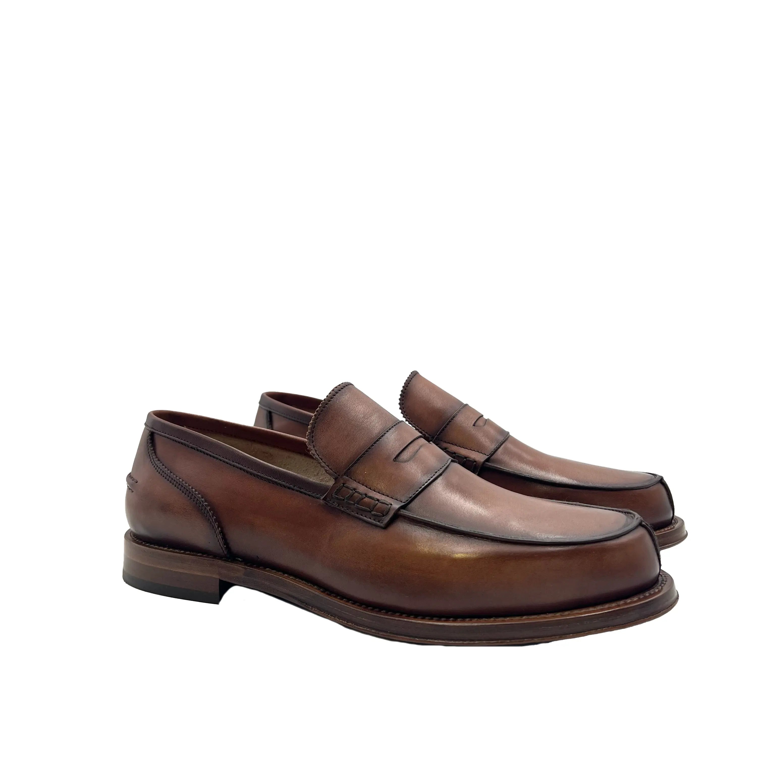 Sandro Barbera College 2400 mocassini uomo marrone cuoio