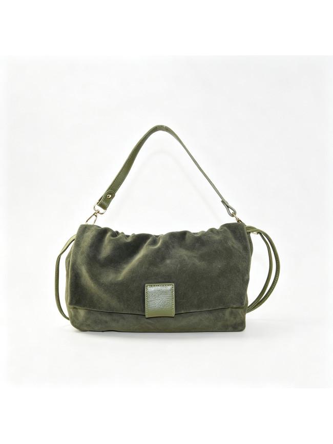 Sandro Barbera BALG39843 borsa a spalla pelle camoscio verdone
