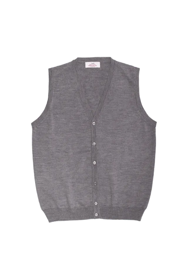 Stefano Bemer SV7006 Gilet Grigio Lana Merino Panciotto