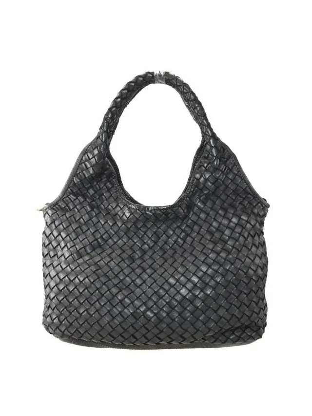 Sandro Barbera VD59865 borsa pelle intrecciata nera spalla