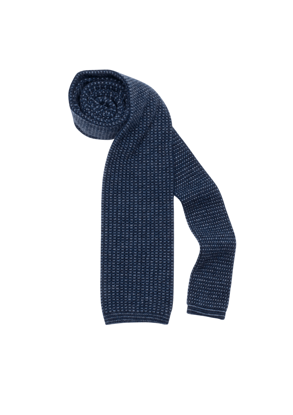 Stefano Bemer Ties cravatta lana maglia blu azzurro 8 cm
