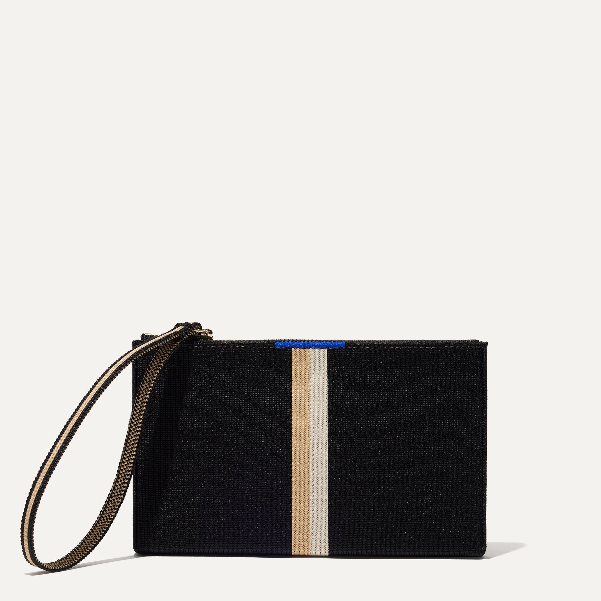 Rothy's Wallet Wristlet pochette Black Portobello Stripe righe