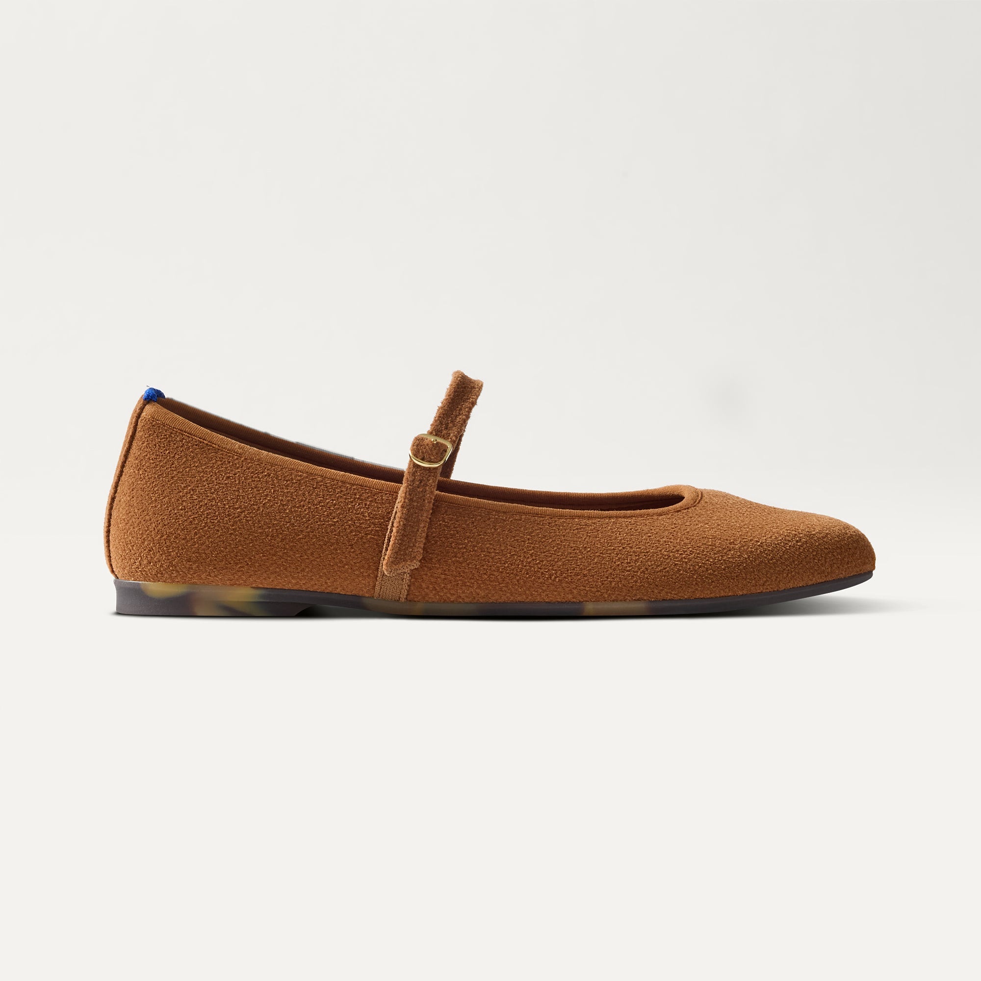 Rothy's Almond Mary Jane ballerine ReVelvet Caramel fibbia