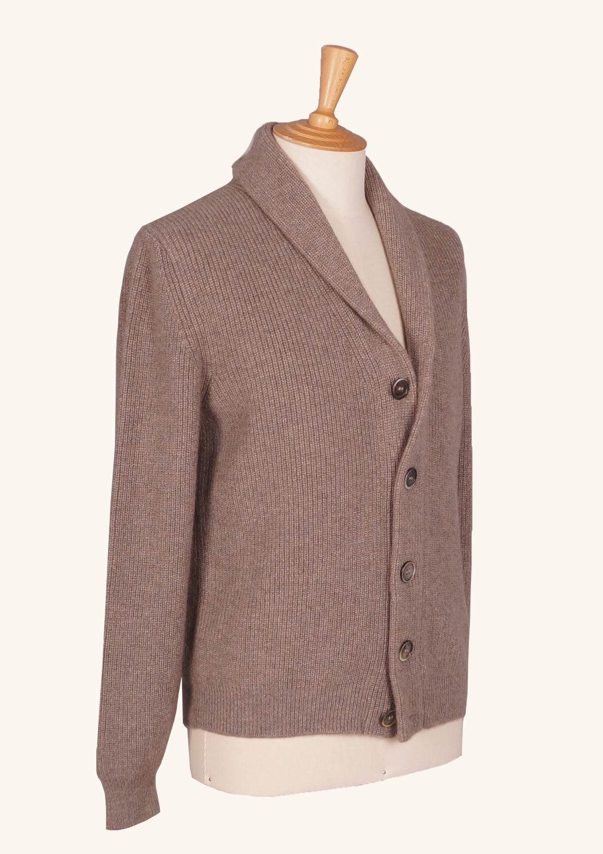 Stefano Bemer Knitwear cardigan cashmere tortora 50 Loro Piana