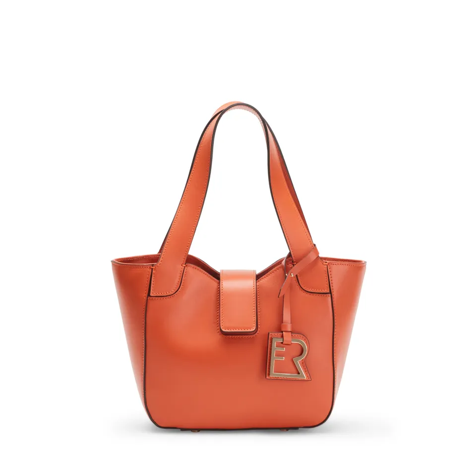 F.lli Rossetti Lisetta Tote Piccola Borsa Mandarino Pelle