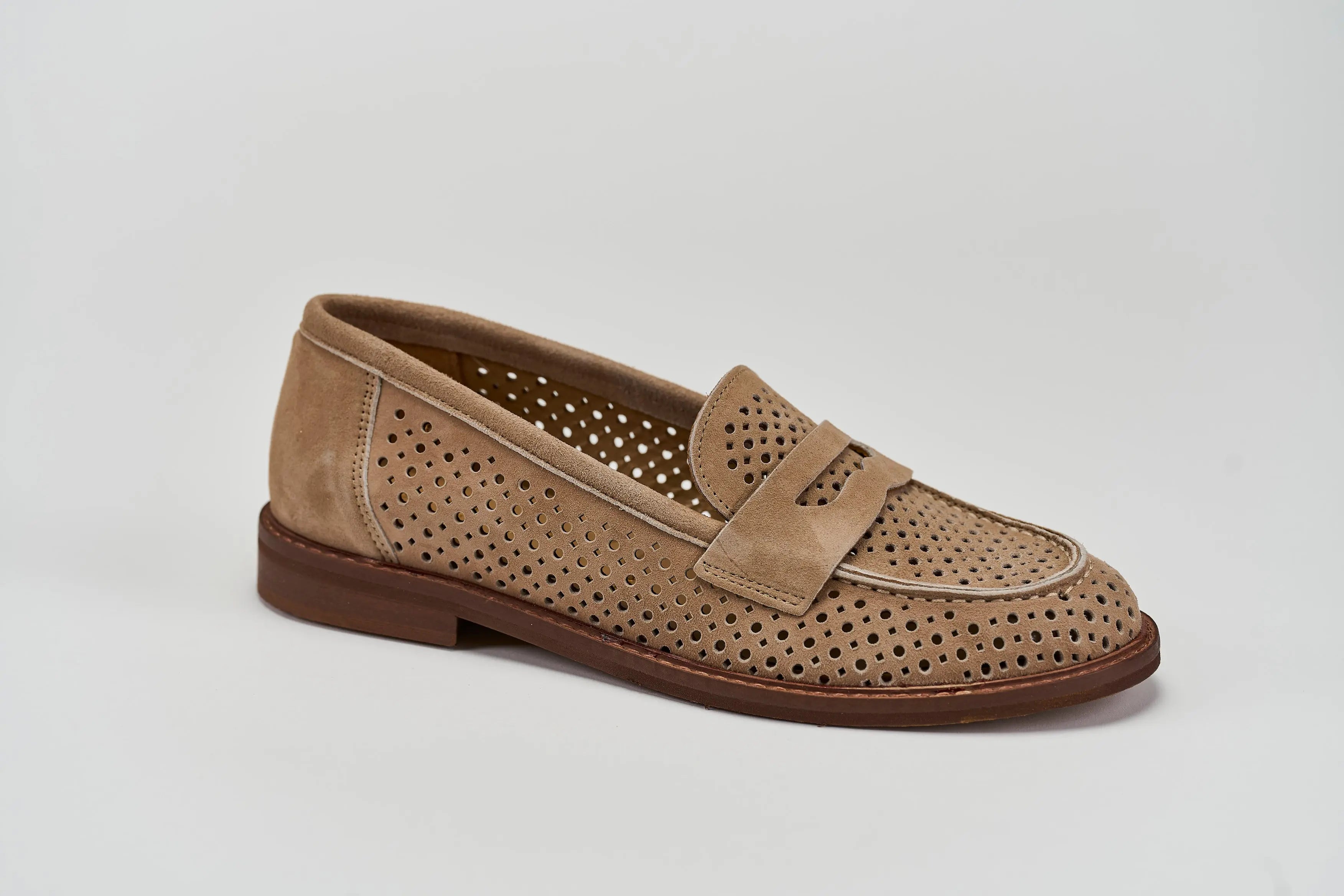 Sandro Barbera 327-01 Mocassini Donna Sabbia Traforati