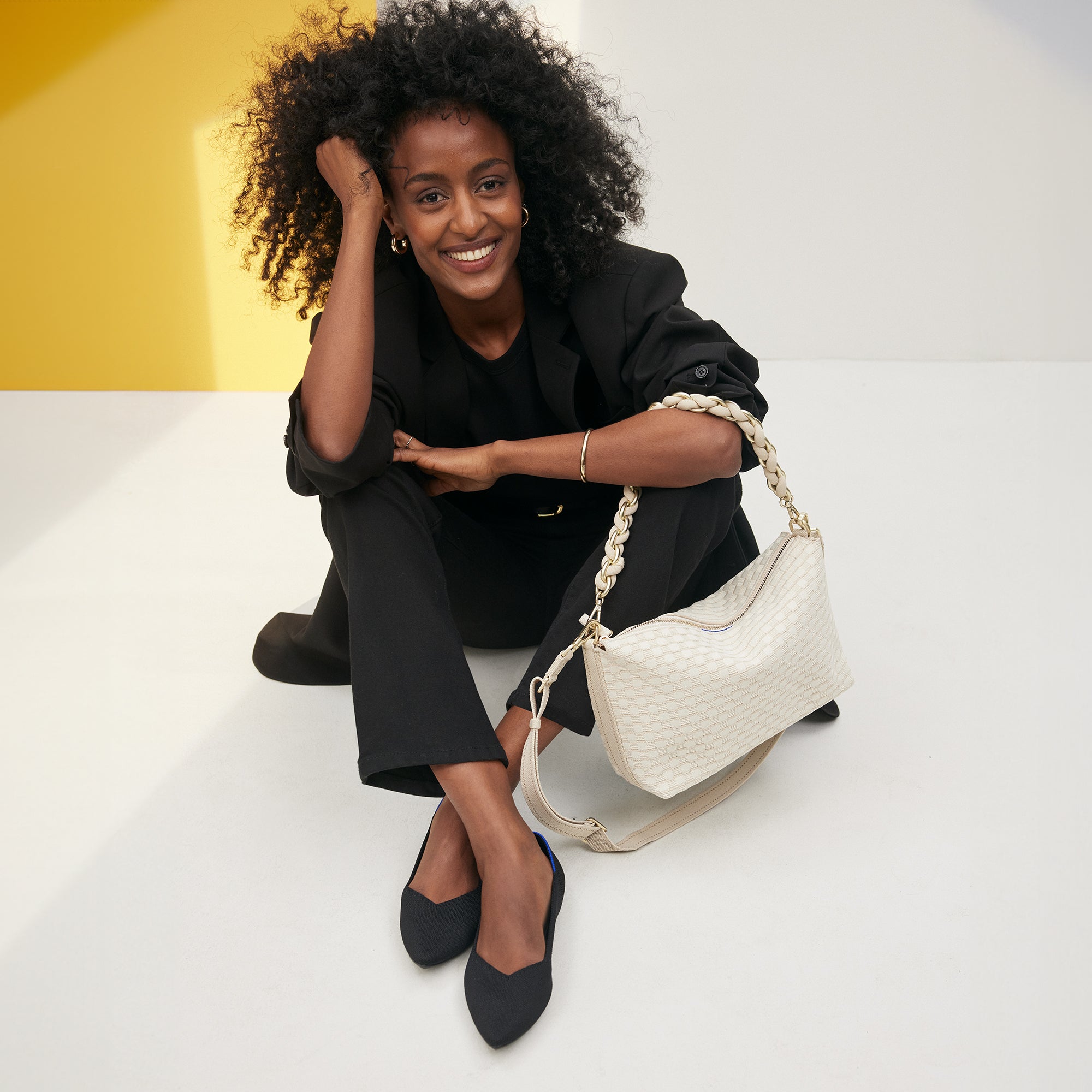 Rothy's The Daily Crossbody borsa tracolla avorio White Sand zip