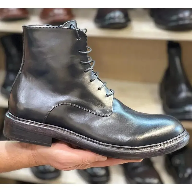 Sandro Barbera 6081 Stivaletto Nero Uomo Stone Washed