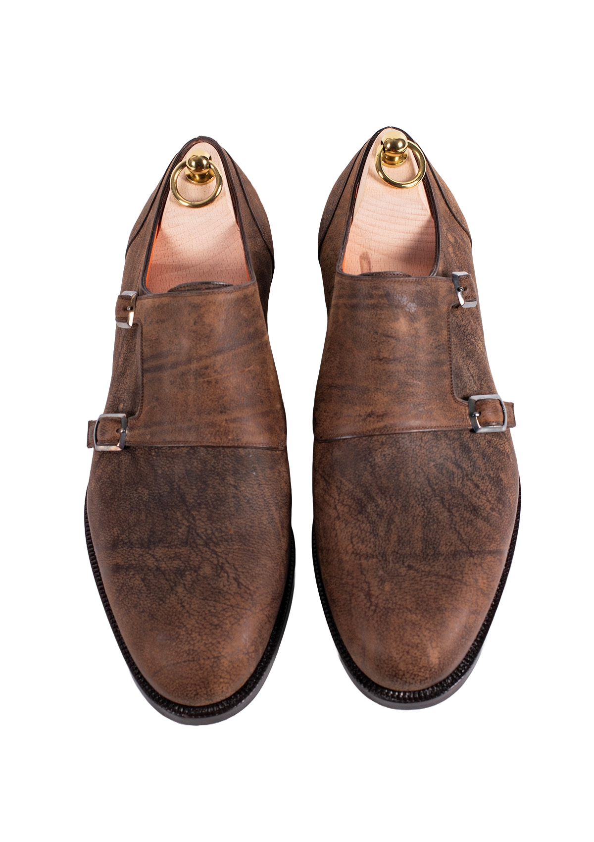 Stefano Bemer Monks C2340 scarpe double monk tabacco kudu